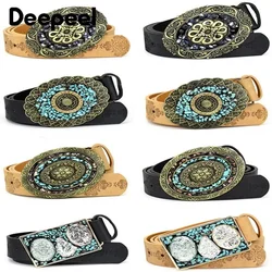 1Pc Deepeel 3.5*100/115cm 패션 코르셋 와이드 여성 벨트 합금 부드러운 버클 벨트 돌 버클 장식 허리띠