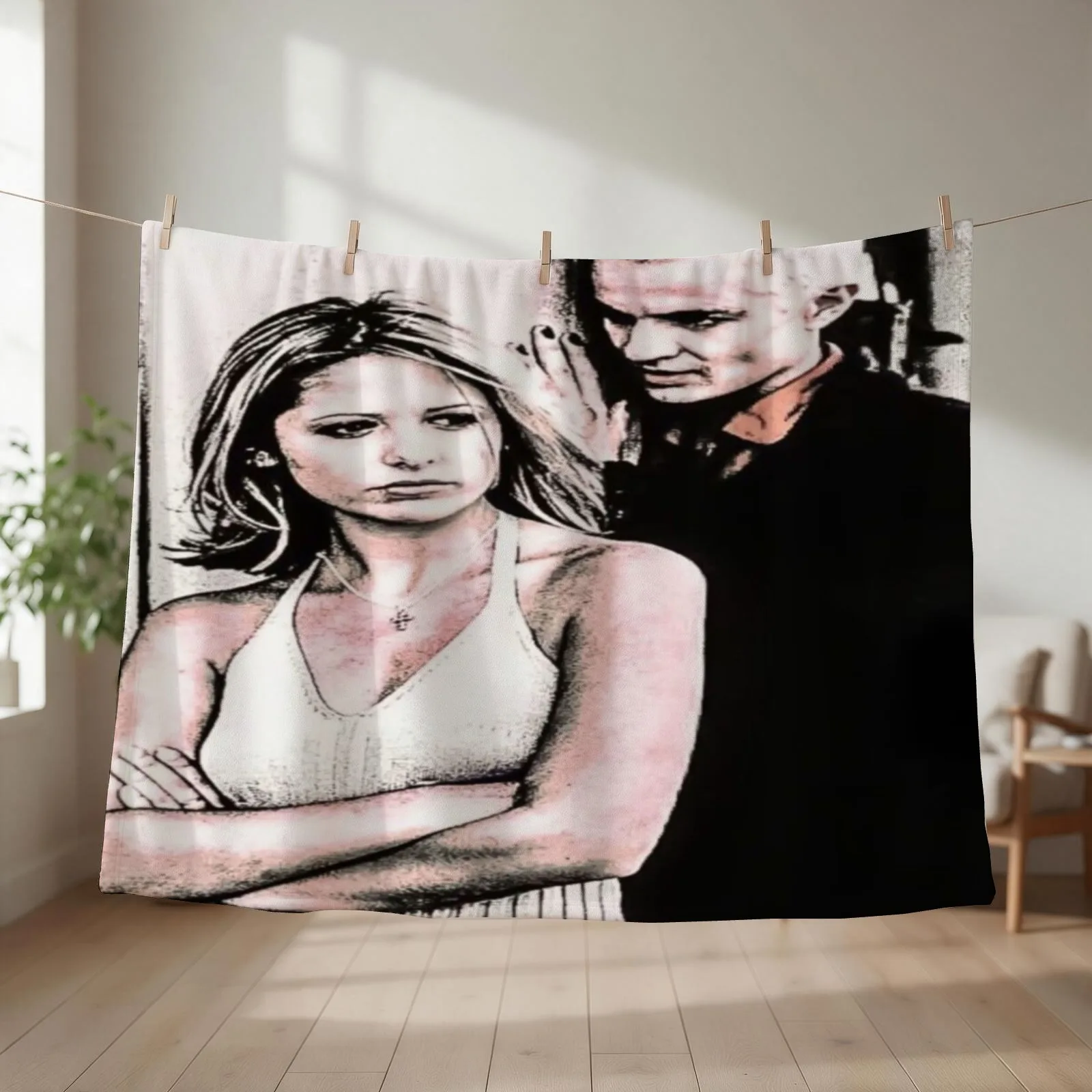 Buffy and Spike Throw Blanket Luxury Throw Soft Beds Custom Hairys Blankets