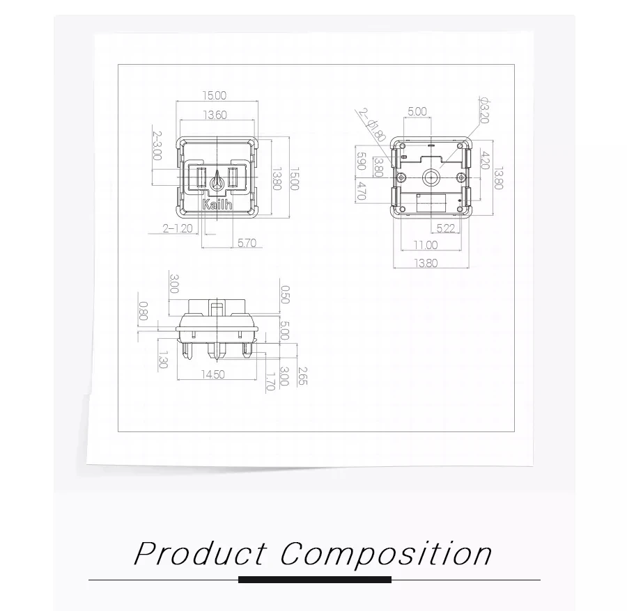 5pcs/10pcs Original Kailh Low Profile Keyboard Switch 1350 Choc White Brown Red Switch For Logitech G913 G915 G813 G815 Keyboard - view 6