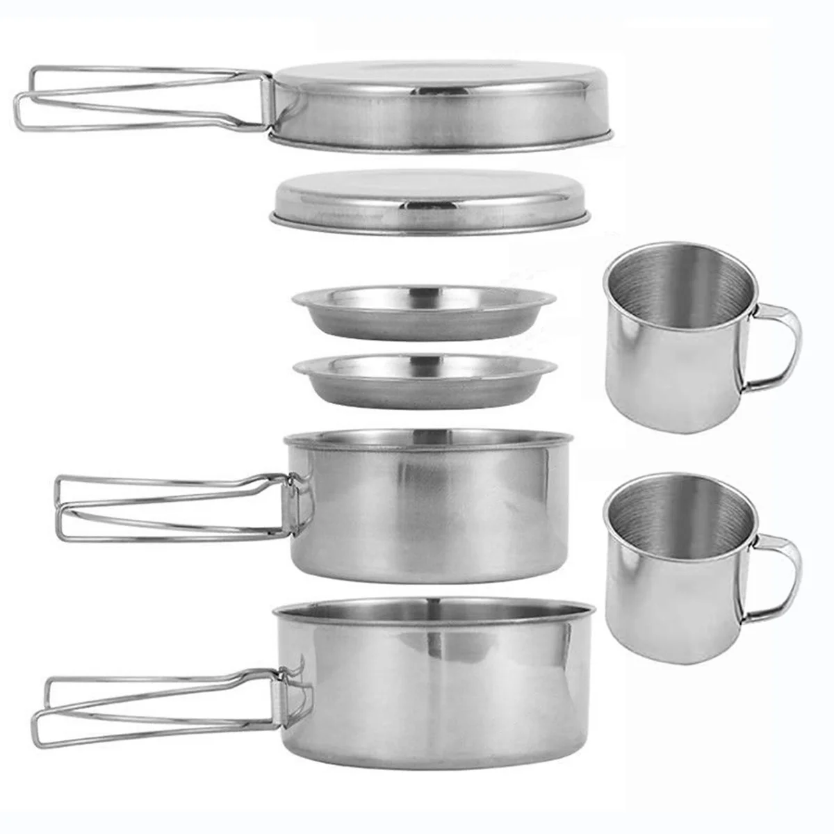 

Portable Multifunctional Pot Set Travel Camping Cookware Stainless Steel Cooking