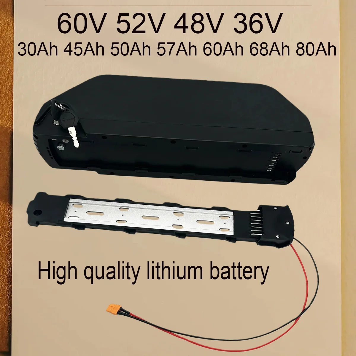 

48V 46Ah Hailong Downtube Battery Pack New model Original K80 Built BMS 36V 60Ah For 2000W 1200W 750W 450W 350W motor +Charger