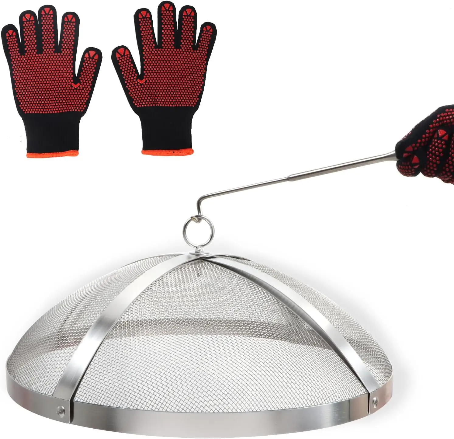 

Защитный экран от искр для Solo Stove Bonfire 19,5 дюймов, сетчатая крышка из нержавеющей стали со съемной ручкой, защита от искр для очага на открытом воздухе