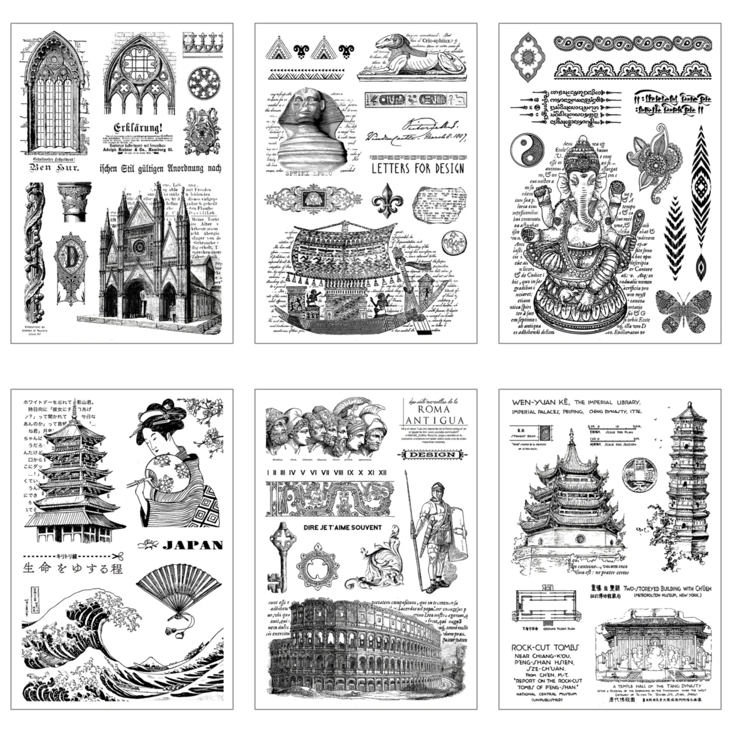 National Civilization Clear Stamps Vintage Silicone Stamp for Scrapbooking DIY/Card Making Decoration Craft Stamps Scrapbook