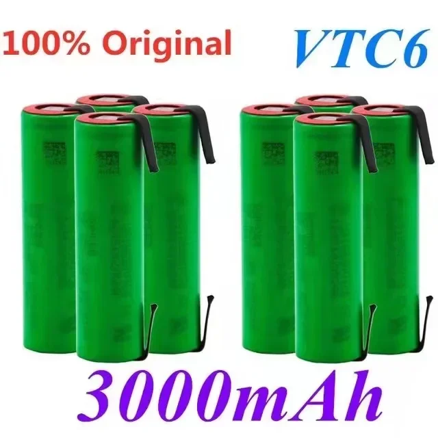 18650 리튬 이온 충전식 배터리, 18650 VTC6 배터리, DIY 니켈 시트, C6 3.7V, 3000mAh