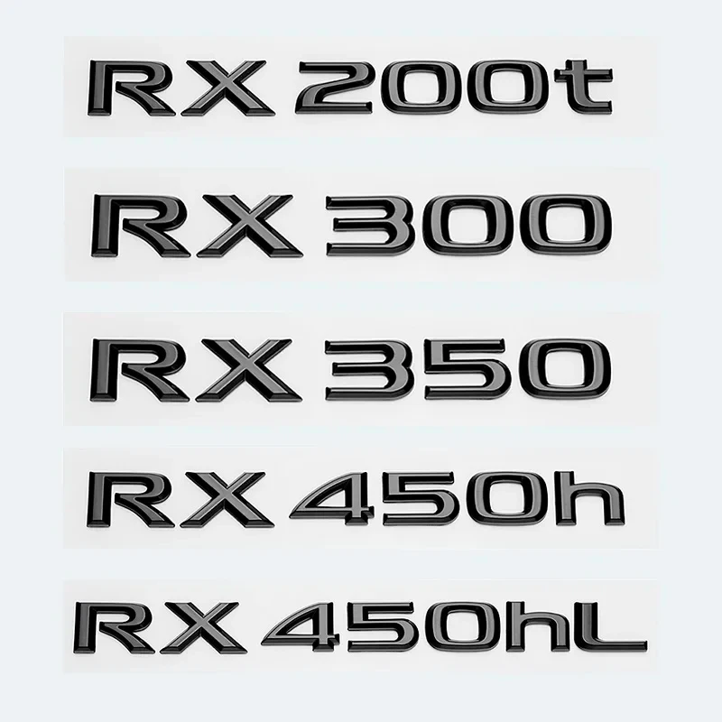 3D ABS Glossy Black Letters RX200t RX270 RX300 RX350 RX450h RX450hL HYBRID  Emblem for LEXUS Car Fender Trunk Rear Logo Sticker