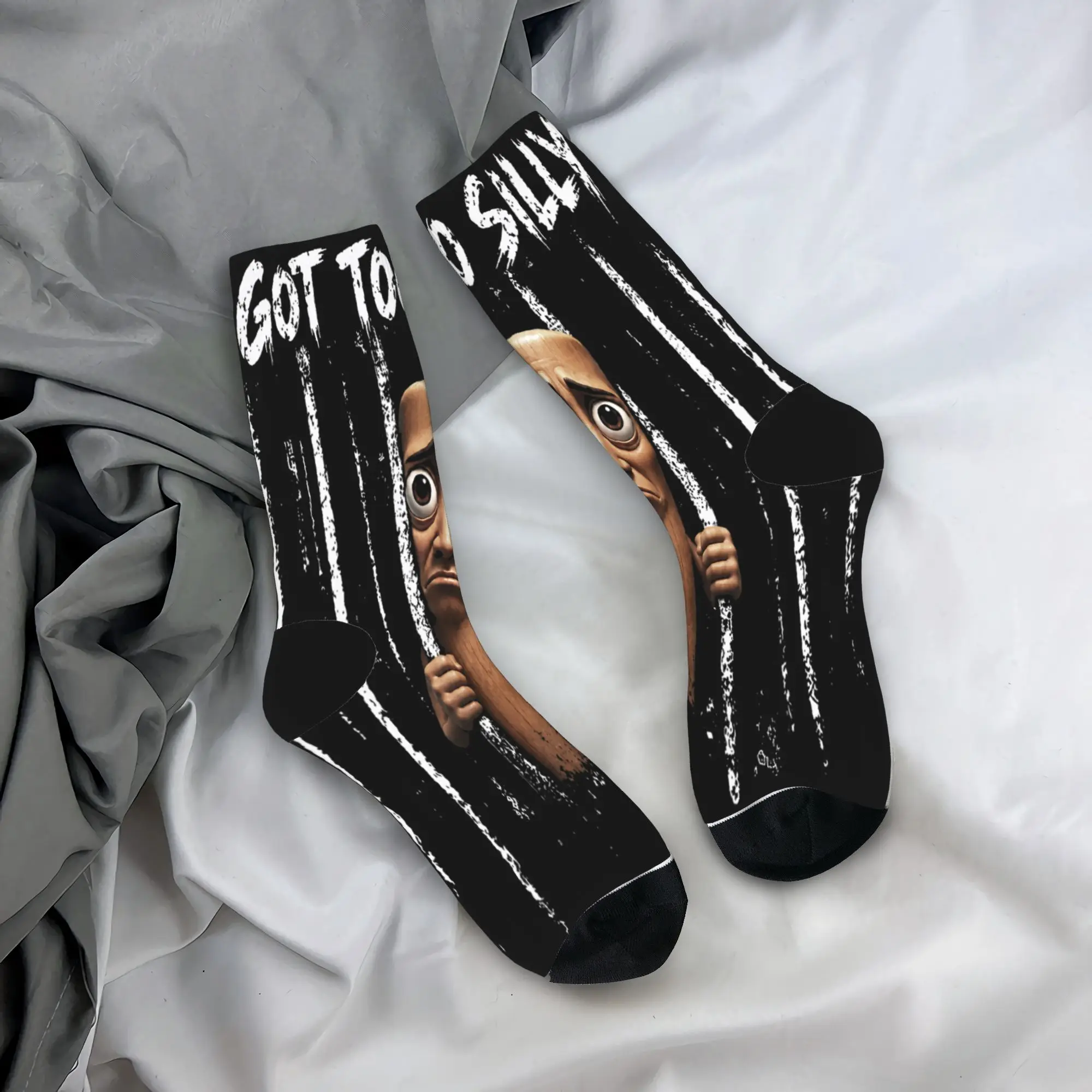 Tung Tung Sahur Funny Jailbird Prison Got Too Silly Stockings Casual Socks Autumn Anti Skid Socks Men Cycling Medium Soft Socks