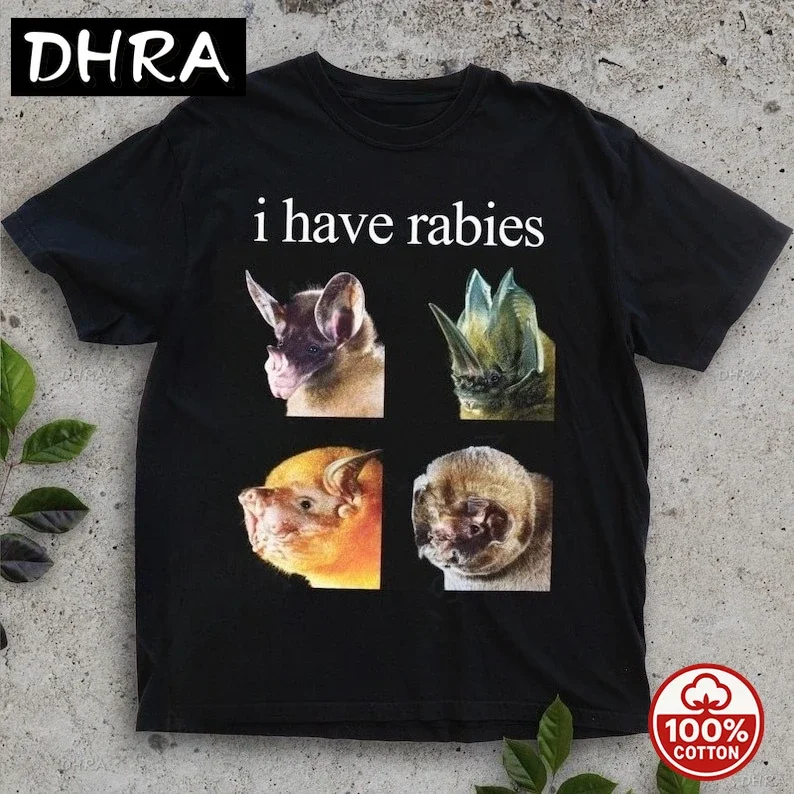 Camiseta con diseño de murciélago 'Tengo Rabia', divertida, sarcástica, con meme 'Unhinged', de humor oscuro y peculiar, estilo grunge Y2K, Sudadera con capucha, Camiseta de algodón