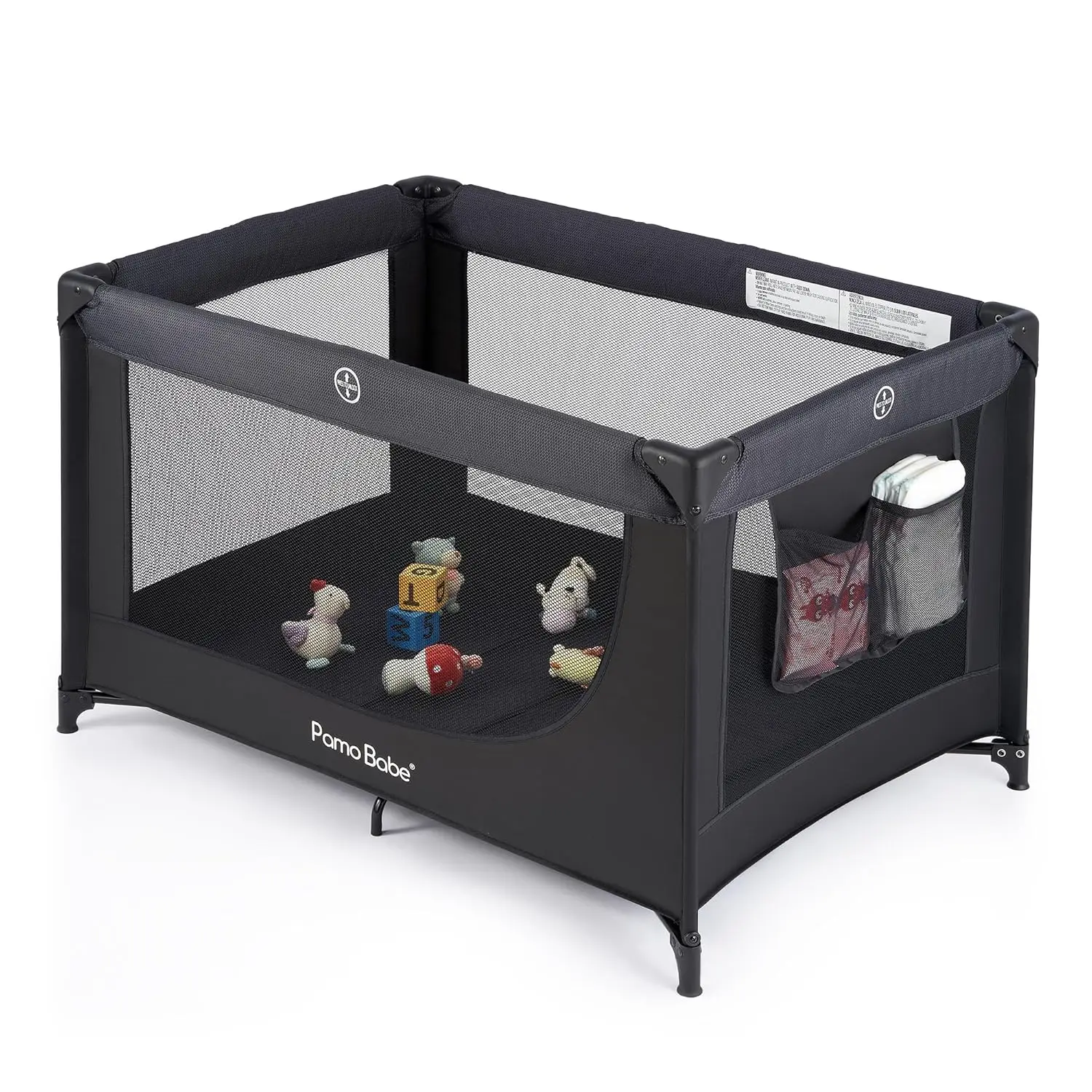 

Portable Baby Playpen - Foldable Travel Crib with Mattress & Bag, Lightweight Safe Bed for Home & Trips