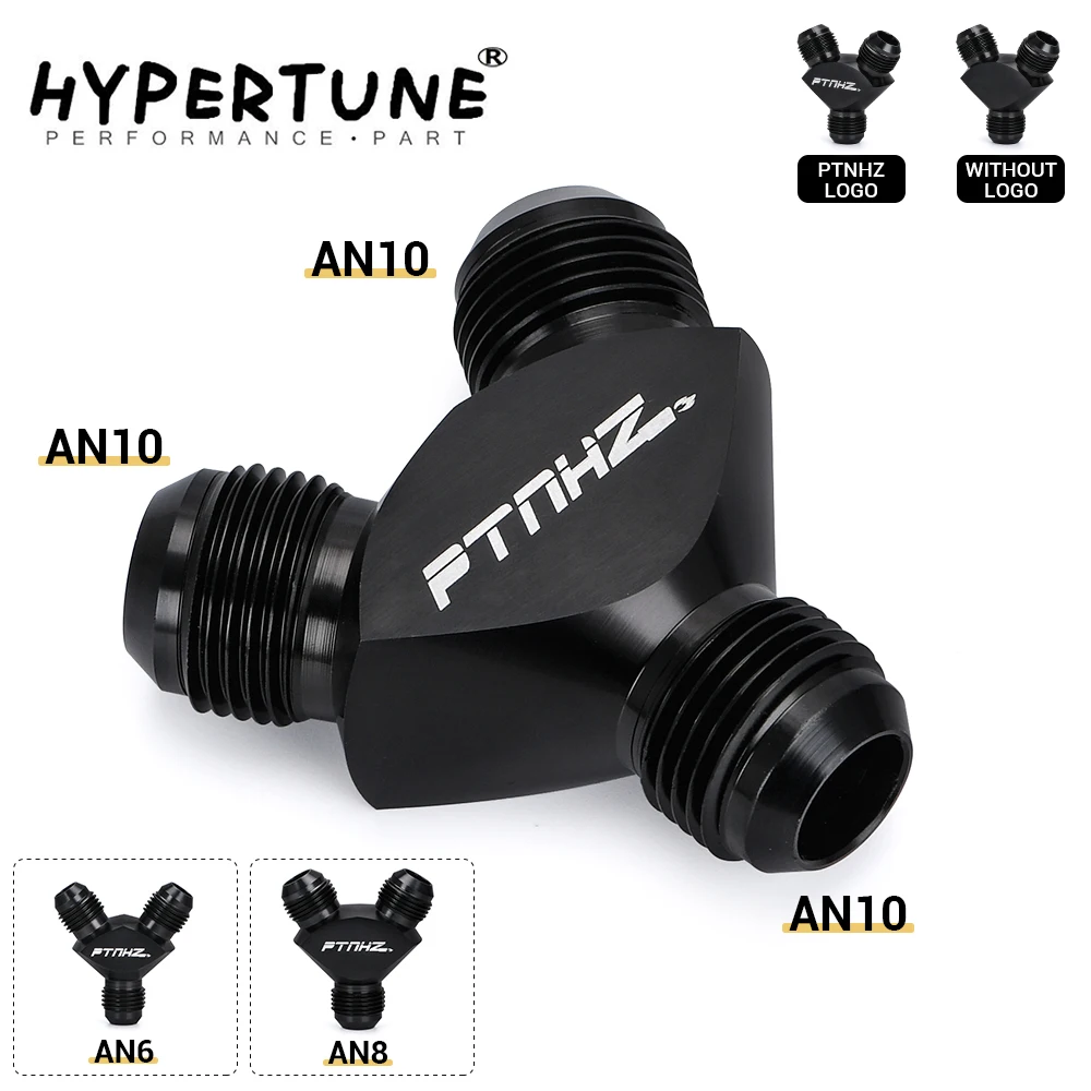 AN6 AN8 AN10 Aluminum Y Block Adapter Fittings Adaptor Black Y Type Oil Pipe Joint HT-SLY0606/0808/1010