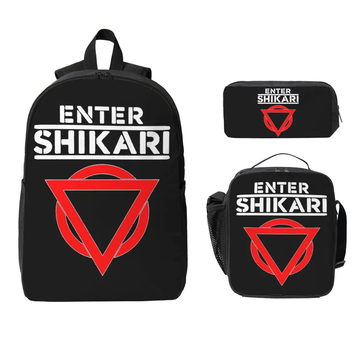 Enter Shikari Rock Band Graphic Backpack BookBag School Bag Computer Shoulder Bags 3ps Insulated Lunch Bag Pencil Case