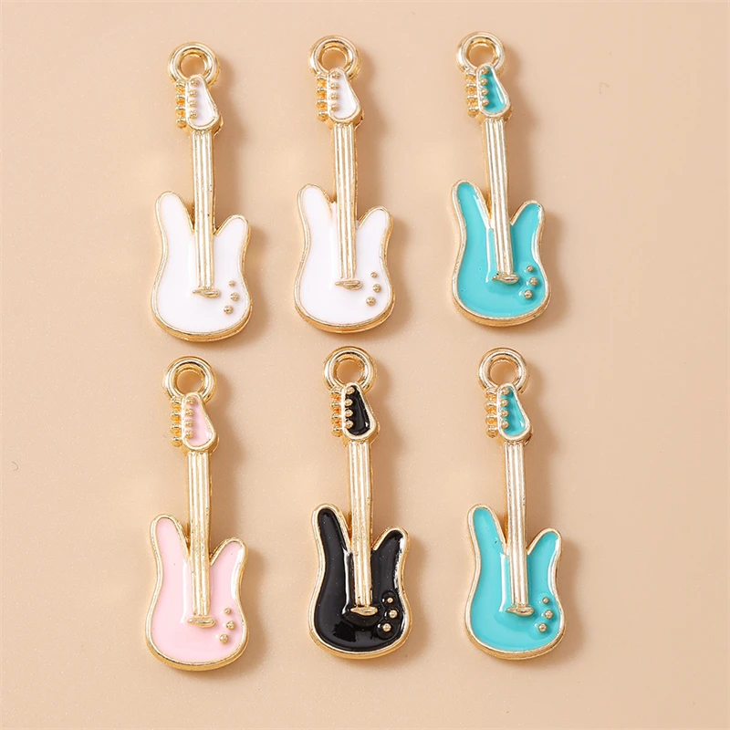 20 Stück niedliche, gemischte Emaille-Anhänger in Form von Musiknoten und Gitarren für die Schmuckherstellung, Ohrringe, Anhänger, Halsketten, Armbänder, DIY-Bastelarbeiten und Accessoires. – Detail 15