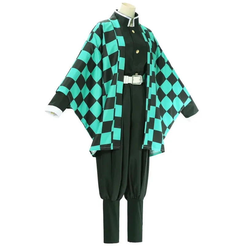 Kostium Cosplay Anime Demon Slayer Tanjirou Kamado Kimetsu No Yaiba Męski Kimono Uniform Disfraz Halloween Party Maskarada