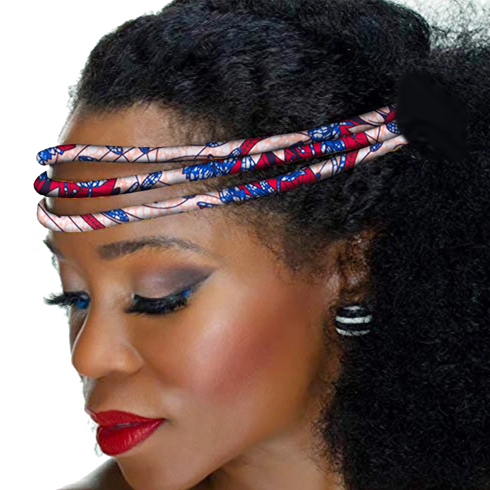 African Wax Print Headband Colorful Kente 3 Strand Vibrant Afrocentric Headband Headwrap Handmade Accessory WYB599
