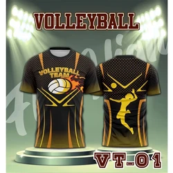 Street Size Summer men's Volleyball Sports 3D Printed Round Neck Anime T-shirt Sports Quick Drying Breathable Top