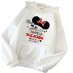 Disney-Sweat à capuche de vacances en famille pour femmes, pull décontracté, streetwear Harajuku, vêtements de voyage Disneyland, mode automne, Y