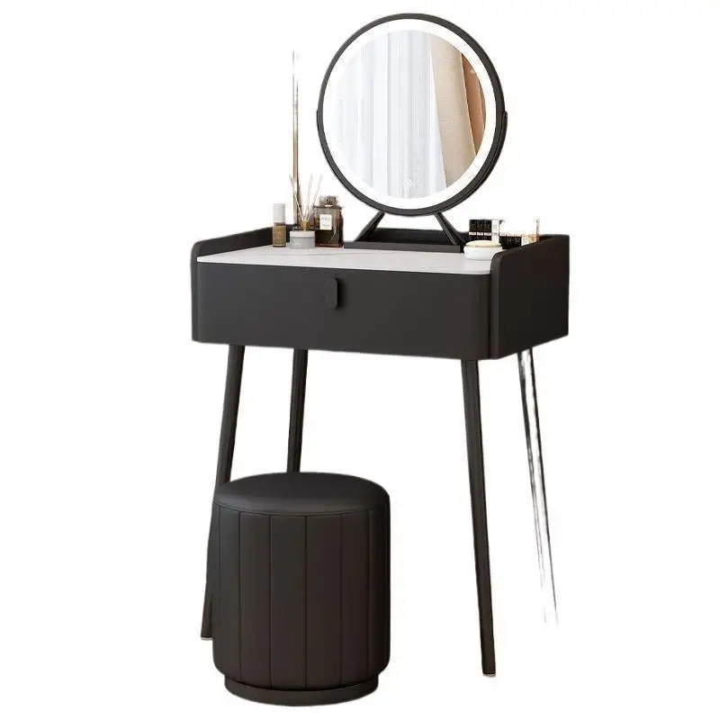

Dresser storage cabinet integrated table, small bedroom girl room rock slab makeup tables