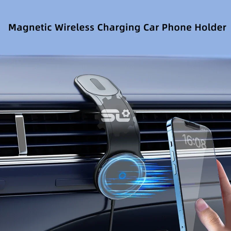 

15W Magnetic wireless charger Center control screen dashboard vent removable folding bracket Auto accessories Interior charger