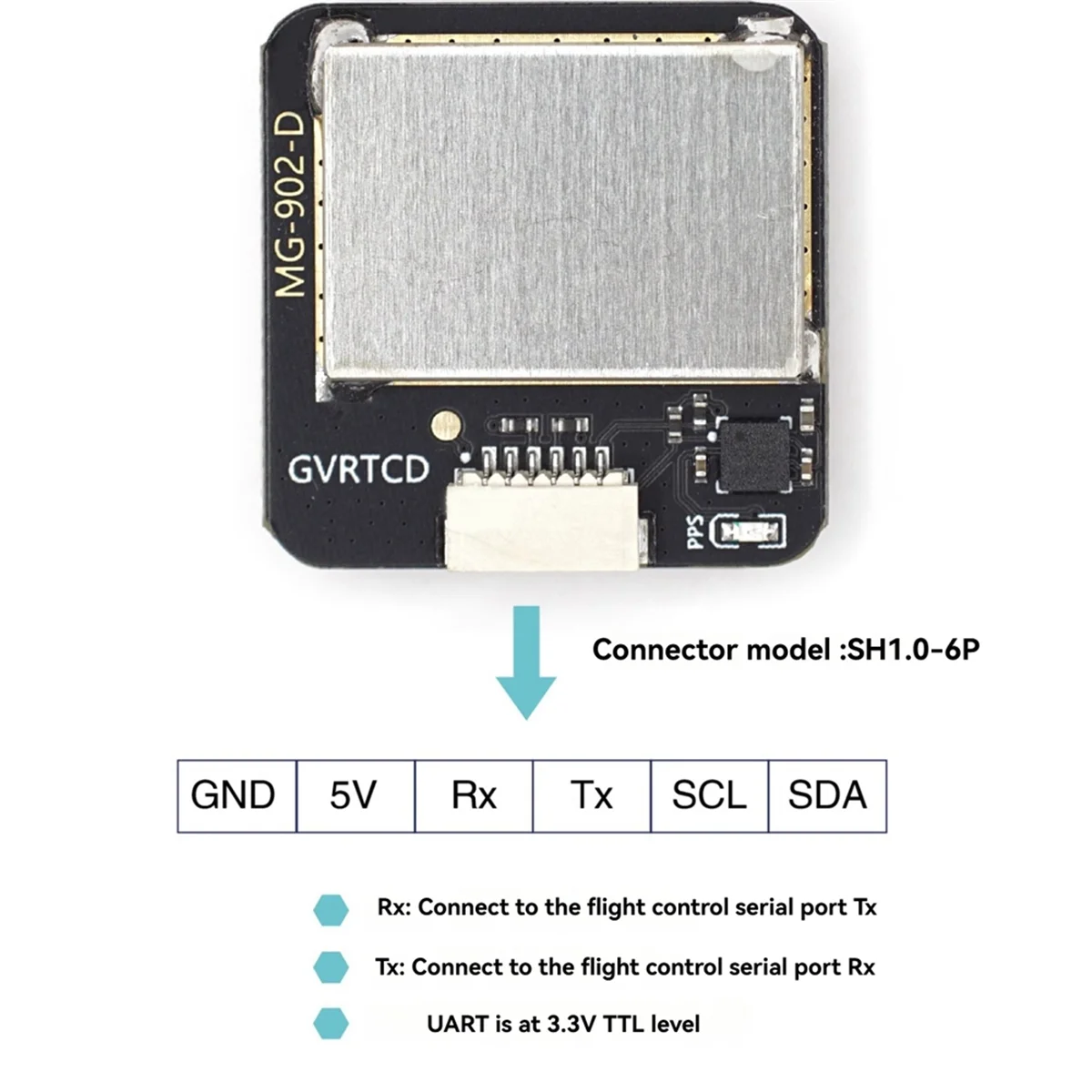 Afbeelding 6: MG-902 M9N GPS-module met kompas QMC5883L-module voor FPV/Racing Drones/Robotica/boten