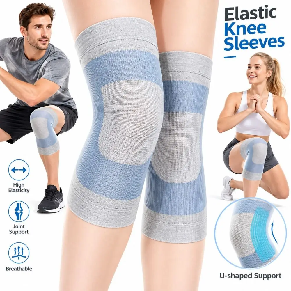 New Breathable Elastic Knee Sleeves Seamless Lightweight Sports Knee Braces Warmth Retention Non-Slip Knee Warmers Yoga Dancing