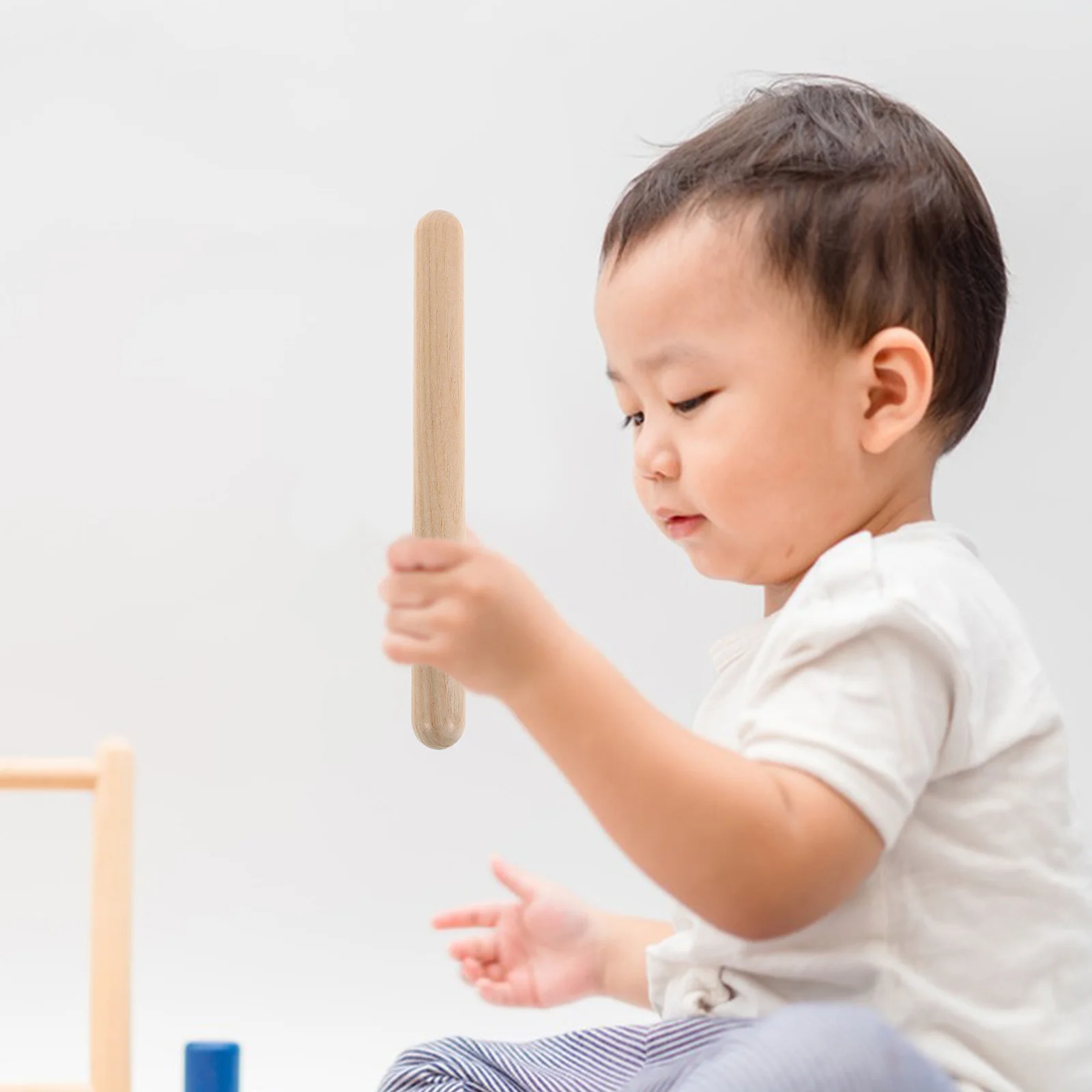 4 pares de claves de ritmo instrumento de percussão de madeira natural para crianças desenvolvimento de alfabetização musical programa orff uso em sala de aula