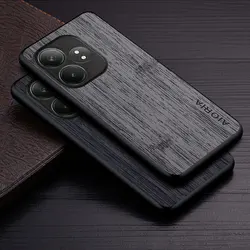 Realme GT 6 6T GT6 5G 용 케이스 funda 대나무 나무 패턴 가죽 전화 커버 Oppo realme gt 6 케이스 카파 용 고급 코크