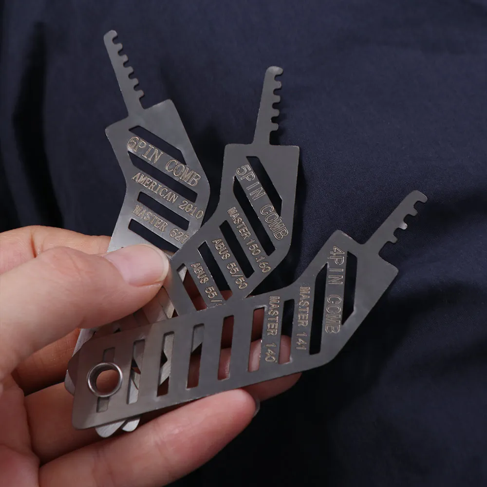 

3Pcs/Set Multifunctiona Comb Lock Picks Portable Stainless Steel Combs Covert Instruments Durable Invisible Instrument