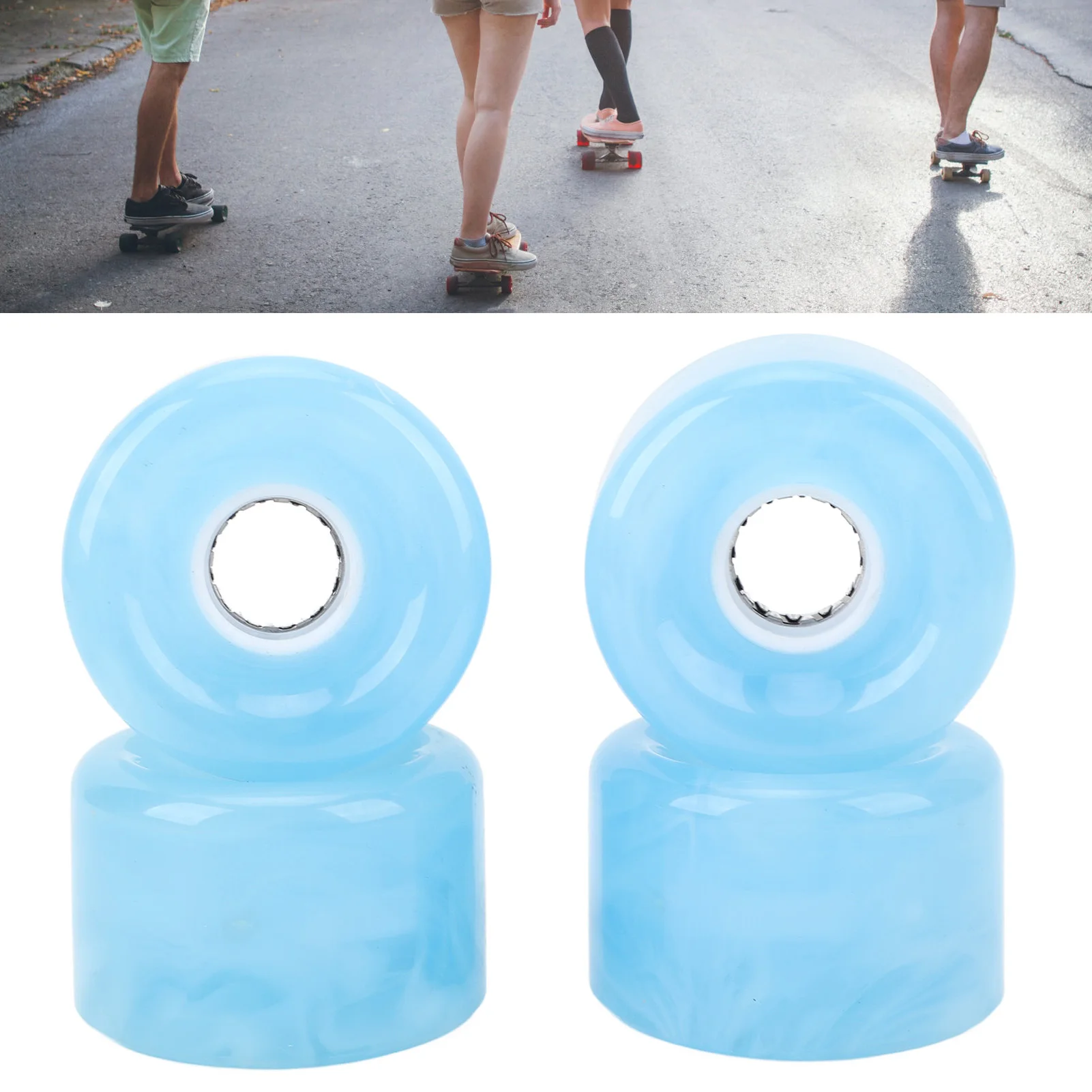 

Skateboard Wheel Set Replacement Hardness PU Translucent Flashing Longboard Skateboard Wheel Roller Skateboard Casters