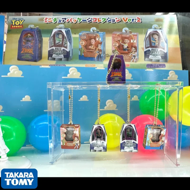Коллекционная миниатюрная серия брелоков-подвесок Takara Tomy Disney Pixar Toy Story Gashapon Box: Базз Лайтер, Вуди, Джесси, Зуг (версия 2)