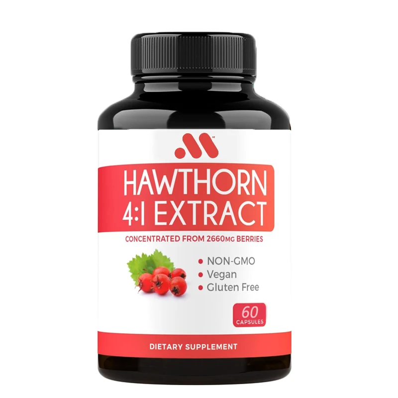 Hawthorn Berry 60แคปซูลสารสกัดความแข็งแรงสูง-อาหารเสริมสุขภาพระบบย่อยอาหารและหัวใจ-เบอร์รี่สดเข้มข้น2660มก.-