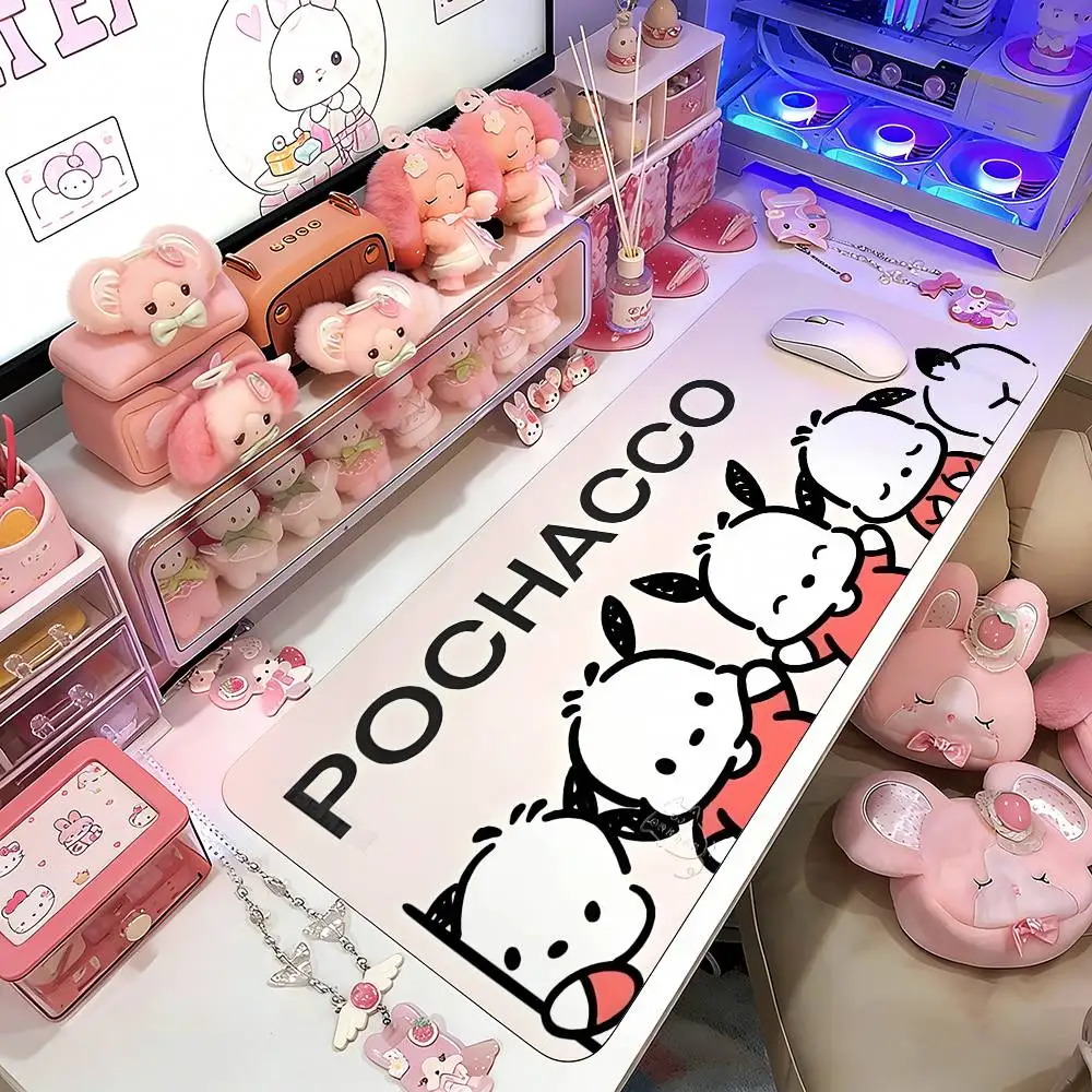 

P-Pochacco Mouse Pad Gaming Deskmat Sakura Mousepad Anime Office Carpet Gamer Keyboard Computer Desks