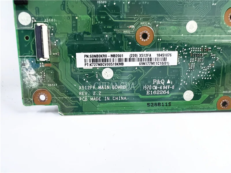 Mainboard For Asus VivoBook X512FB X512FF X712FA X512FJ X512FJG Laptop Motherboard With -I5-I7/4GB