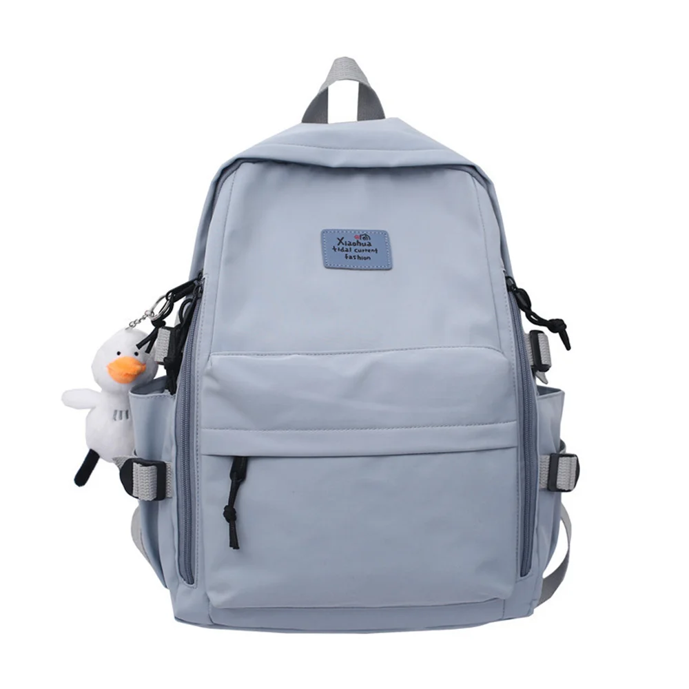 Unisex Large Capacity Casual Nylon Schoolbag Korean Solid Color Girl Waterproof Harajuku Ulzzang High School Students' Backpack