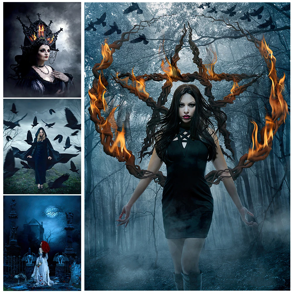 Dark Cathedral Witch Vintage Wall Art Canvas Painting Appointment AtThe Cemetery Art Poster And Print Home Decoration Unframed