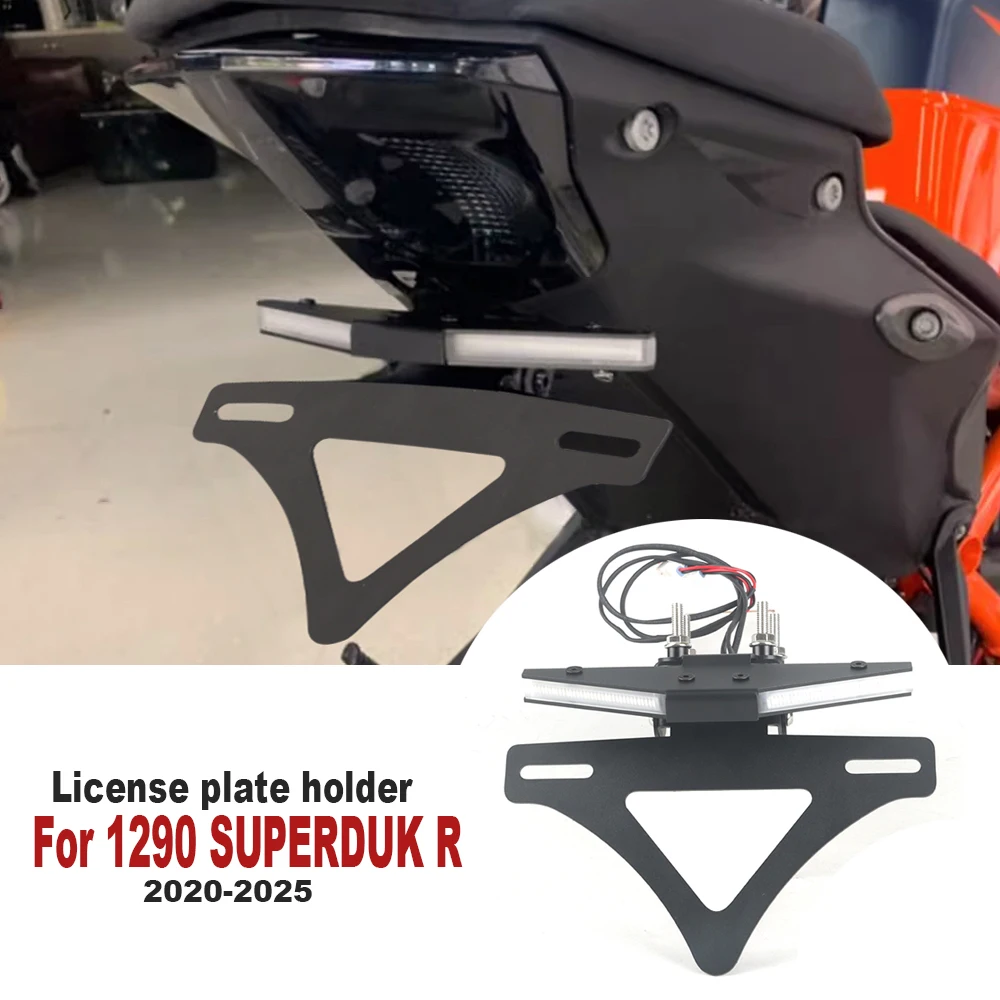 

New Motorcycle Rear Short Tail Stock Tidy License Plate Holder Tailstock Bracket Kit LED Light For 1290 SUPERDUKE R 2020-2025
