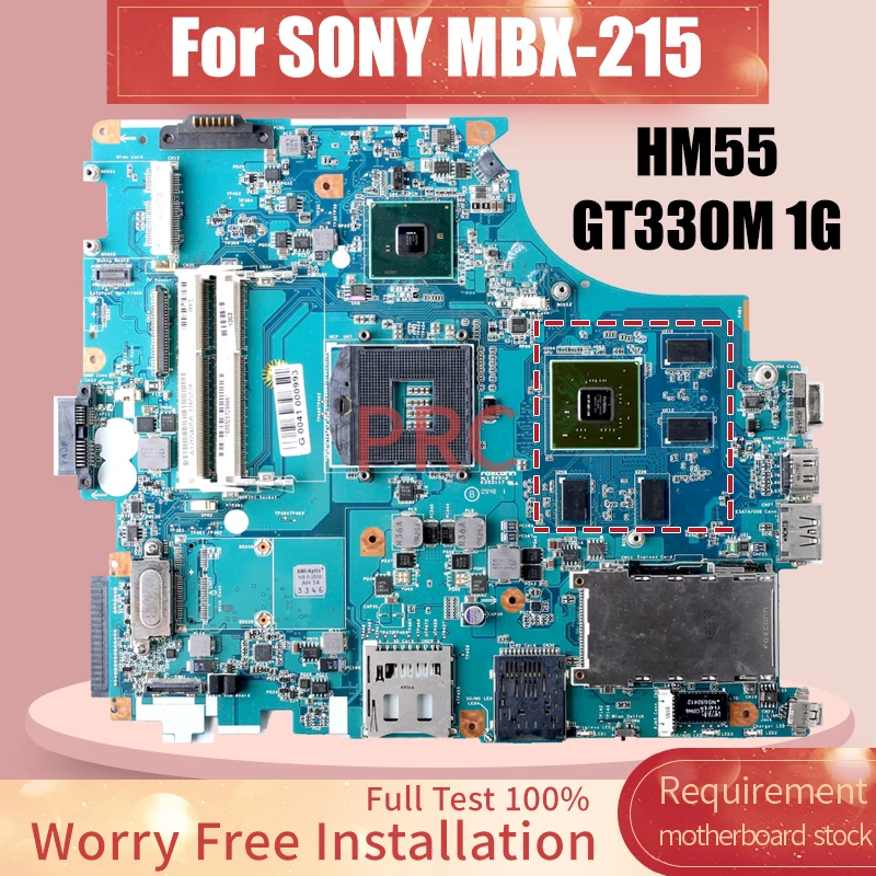 1P-009BJ00-8012 For SONY MBX-215 Laptop Motherboard A1765405A HM55 GT330M 1G Notebook Mainboard