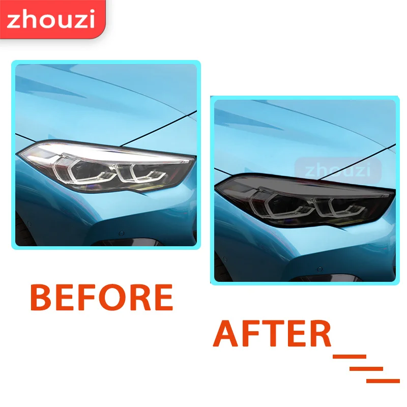 Car Headlight Protective Film For BMW F30 F31 G20 F10 F11 G30 F40 F32 F22 F36 F07 F34 G32 G11 G15 Auto Smoked Black TPU Stickers