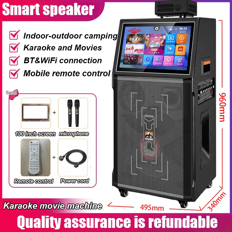 

Smart Speaker Karaoke Movie 20000mAh mobile remote control BT&WIFI Connection Outdoor smart speaker multi-function 2025 new smar