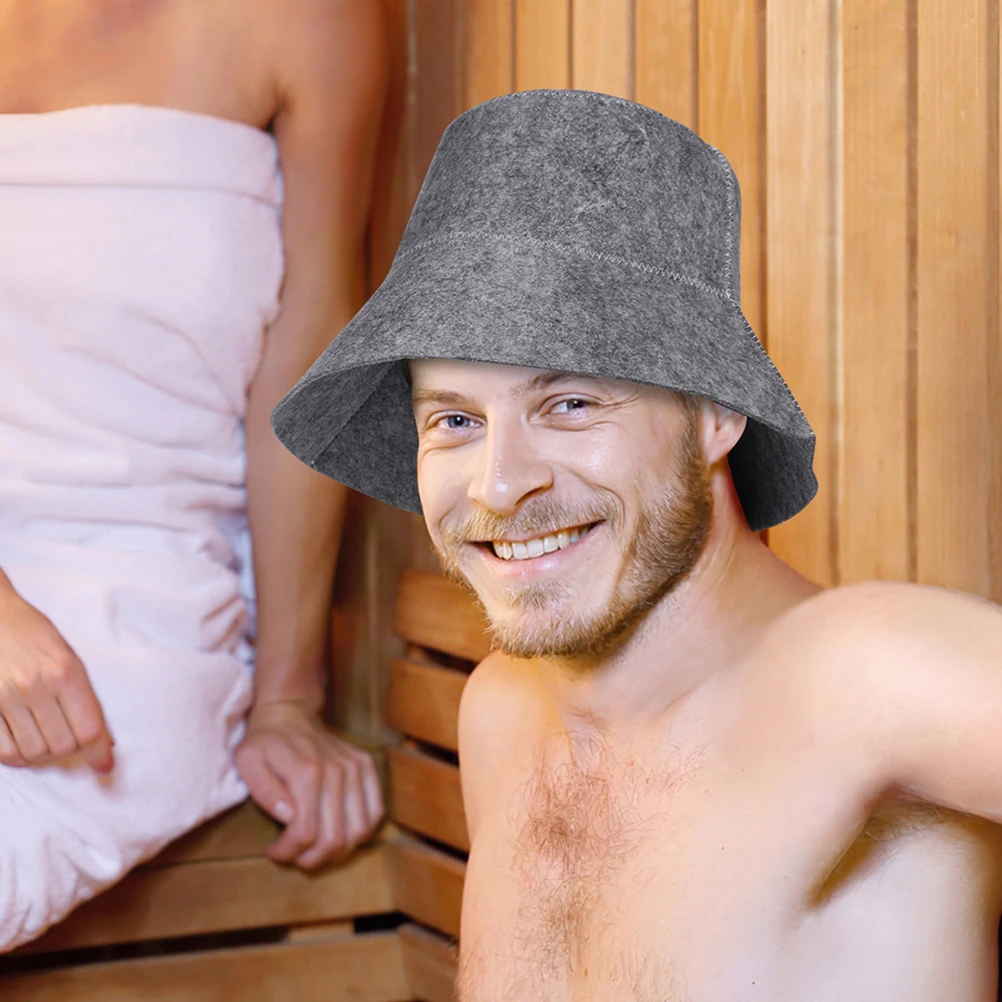 

2Pcs Bath Shower Cap Sauna Felt Hat Large Size Anti Heat Grey Baby Fisherman Bathroom Cover Waterproof Hair Protection Home