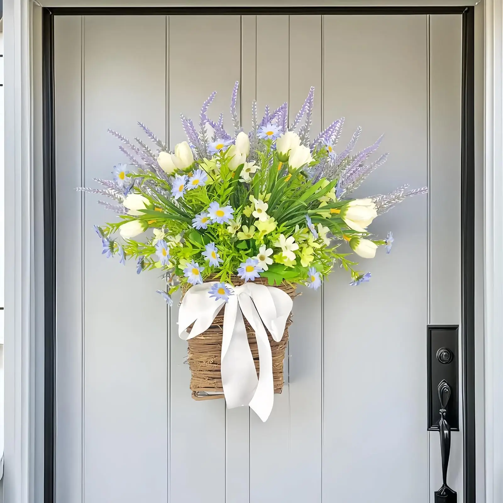 Deurhanger Mand Krans Hangend Ornament Foto Props Decoratieve Lente Voordeur Krans voor Plank Buiten