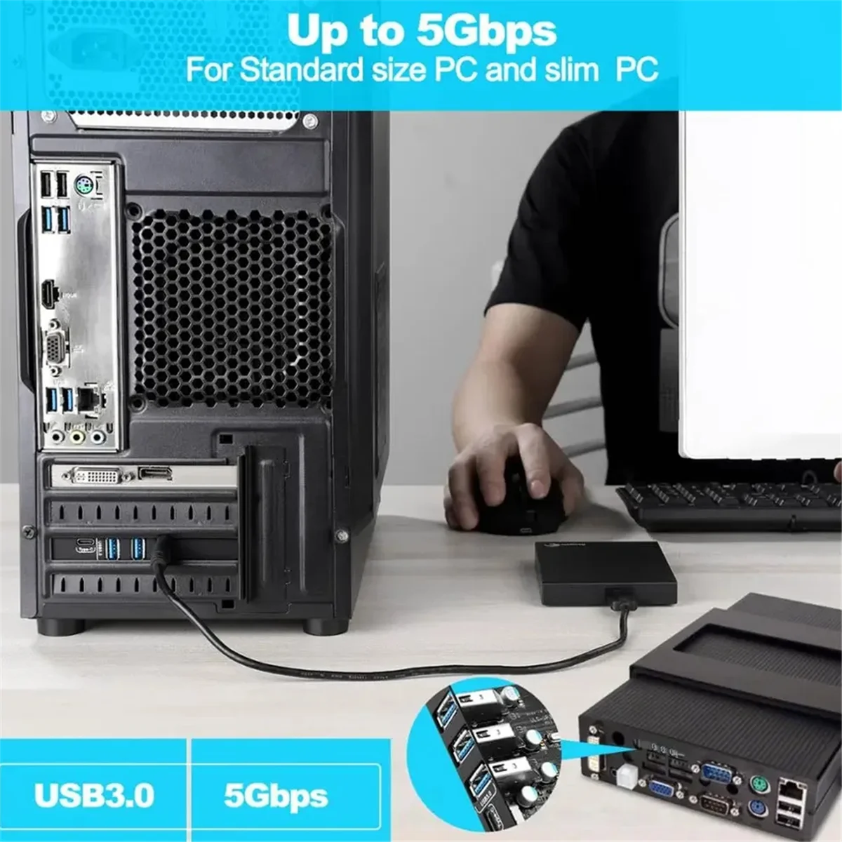

Новый 3C-для компьютера PCIE к USB 3.0, 3 порта + 1-портовая карта расширения типа C без адаптера внешнего питания, карта-конвертер