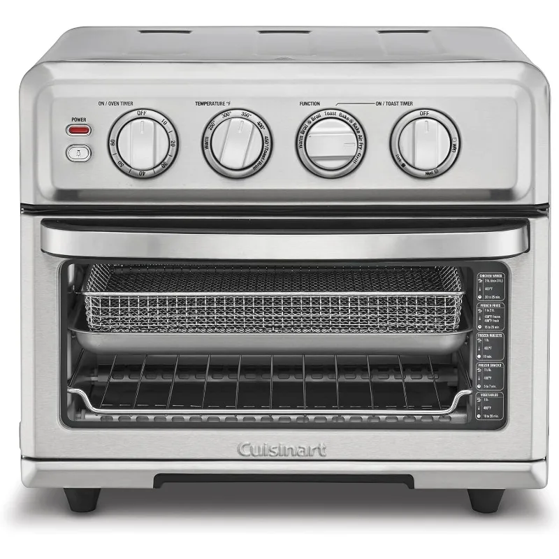 Cuisinart Air Fryer + Convection Toaster Oven, 8-1 Oven with Bake, Grill, Broil & Warm Options, Stainless Steel, TOA-70