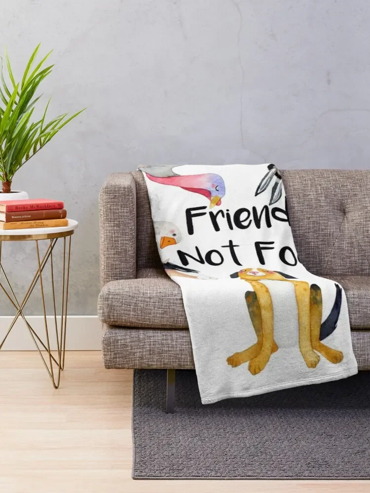 Vegan slogan - Friends, Not Food Throw Blanket Plaid on the sofa Luxury Thicken Blankets