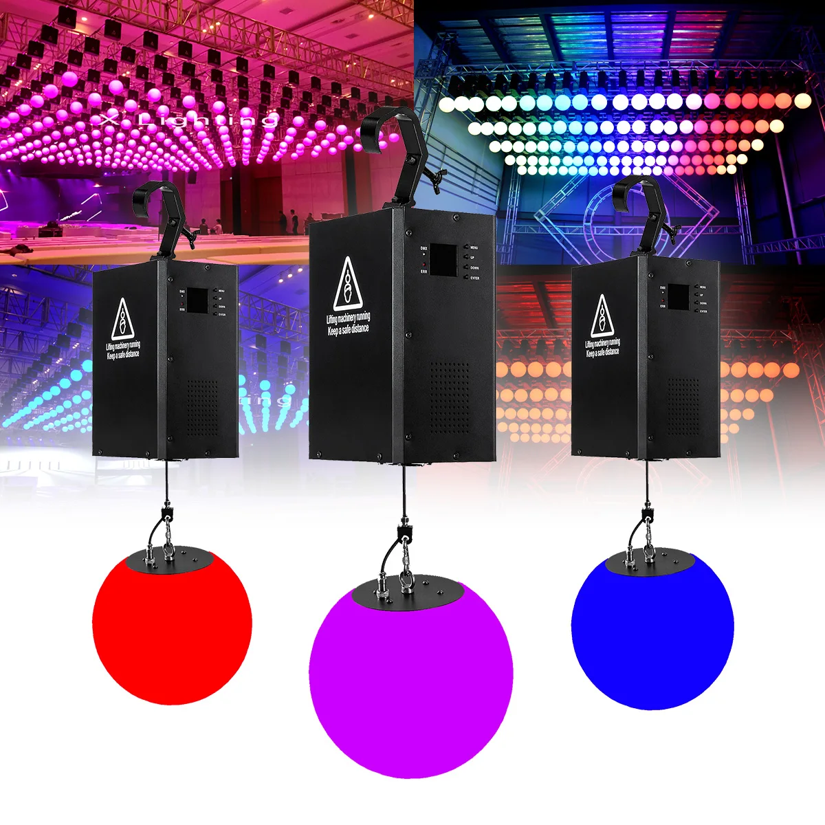 3D Kinetic Lighting Lift Ball LED Ceiling Christmas Light For Stage DJ Disco Bar Club Decorations