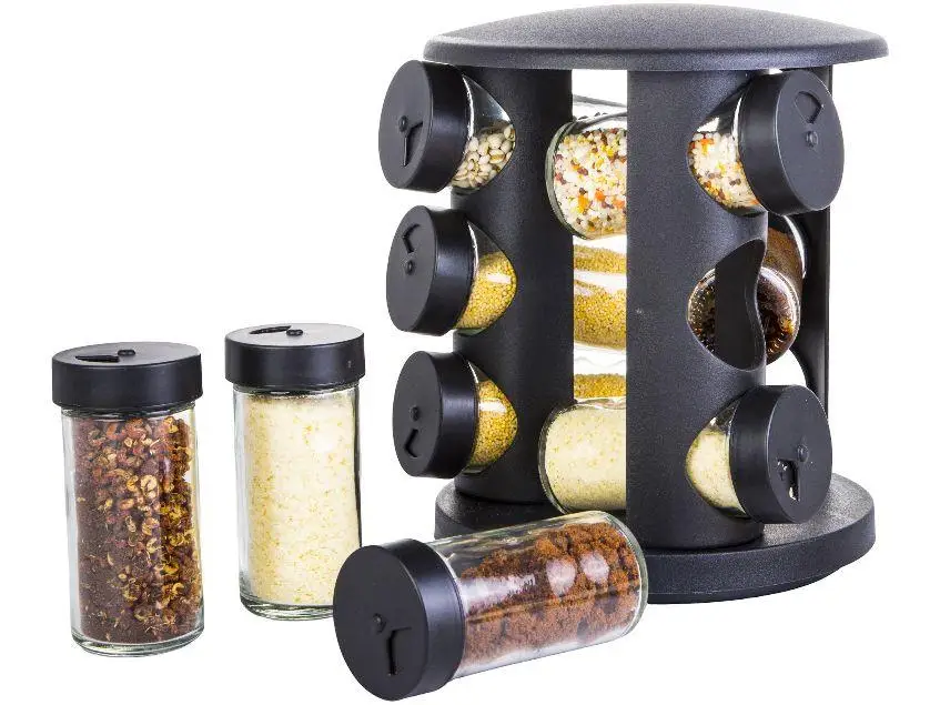 Soporte para condimentos de vidrio 10 piezas Brinox