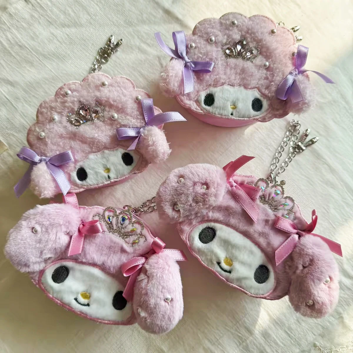 

Плюшевый брелок-кошелек Mezzo Piano My Melody My Sweet Piano, держатель для помады, чехол для наушников, сумка для хранения мелких предметов для девочек, для повседневного использования