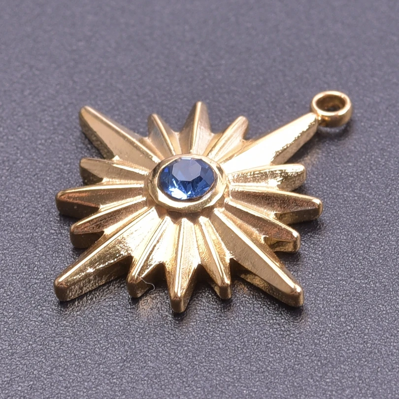 Gold Plated Star Moon Evil Eye Charms Set