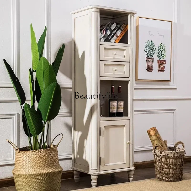 

ld14 American rural solid wood old living room custom set of vertical cabinets decorative high cabinets