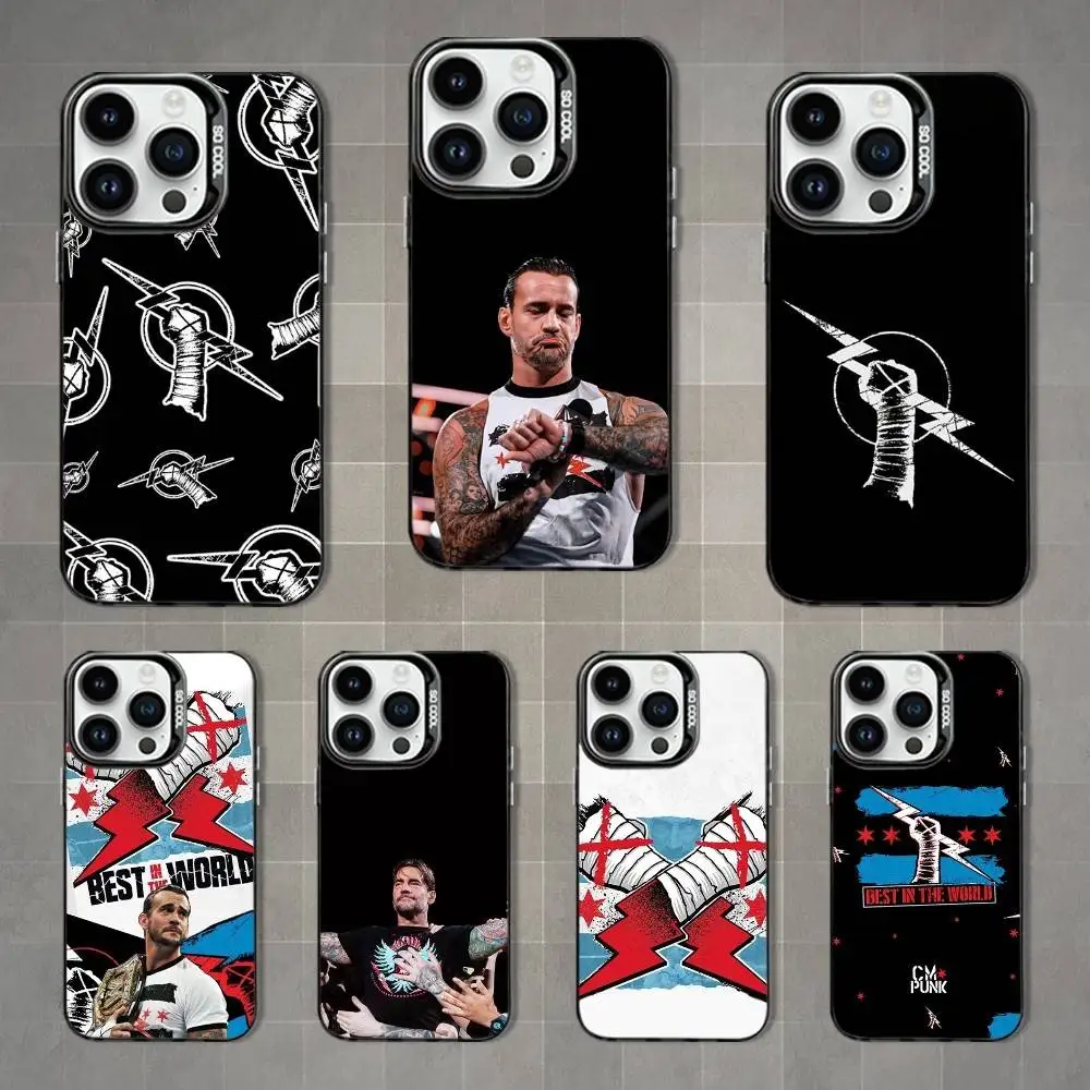 

Fighting C-CM P-Punk Cool Phone Case For iPhone 17,16,15,14,13,12,11,Mini,Pro,MAX,XS Black Matte Shockproof Cover