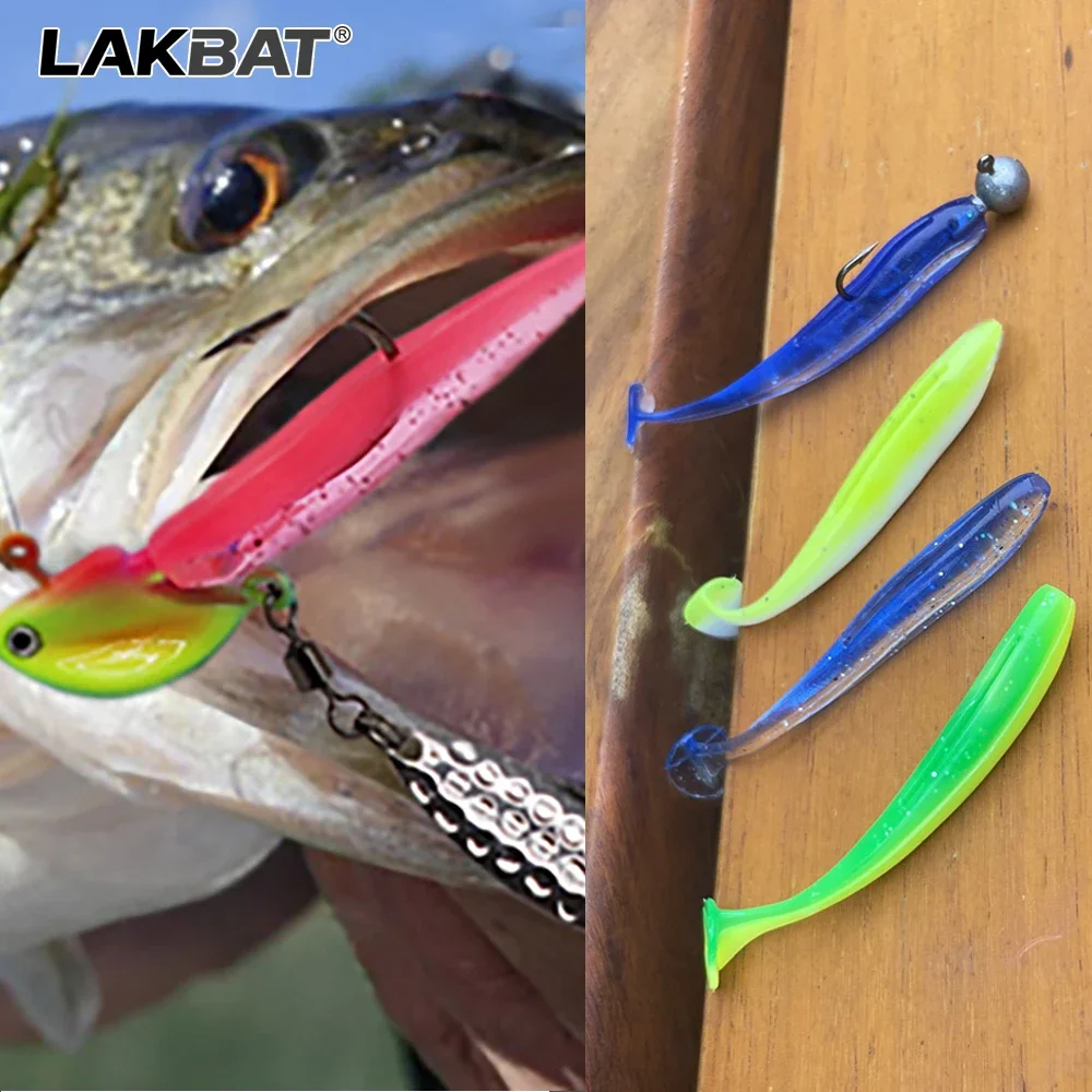 LAKBAT 10 Stück Langlebige Weiche Silikon-Wurmköder 6/7/9/12cm Künstliche Weichköder für Barsch, Forelle, Süßwasser- und Salzwasser-Angeln – Detail 3