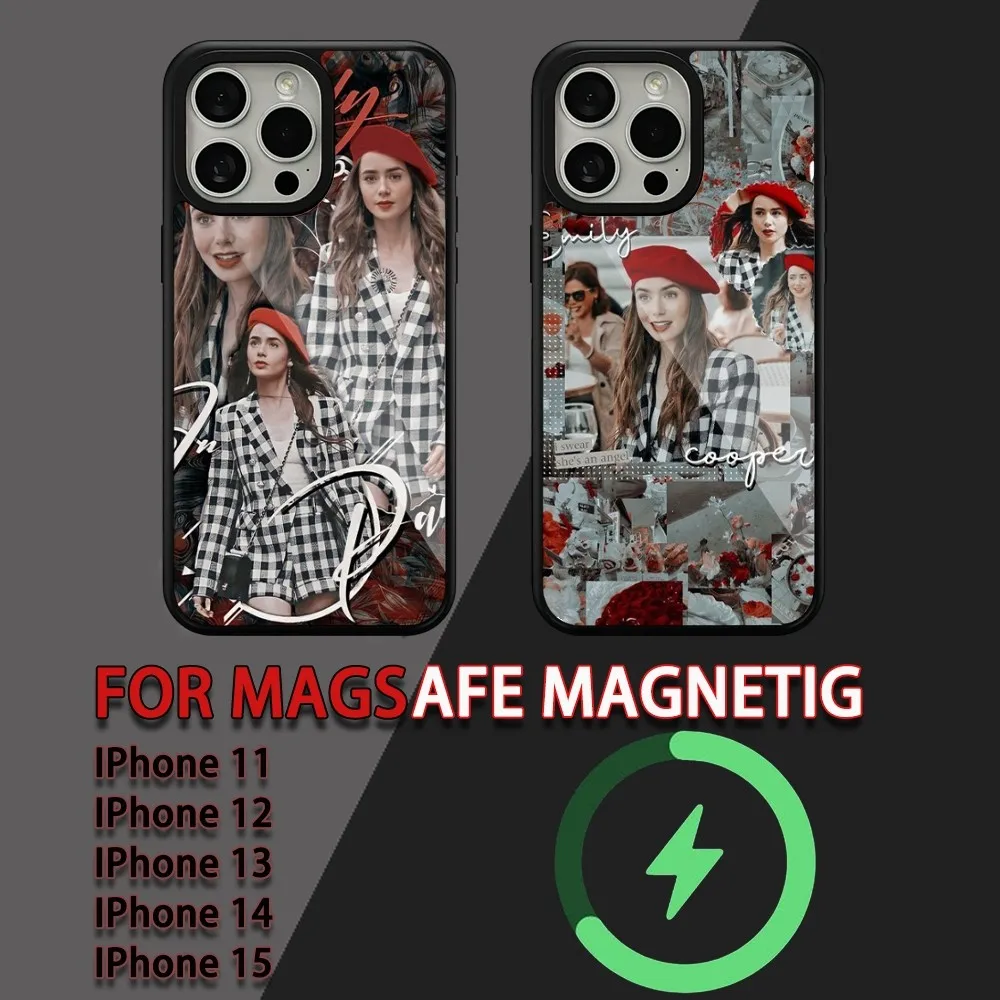 emily in paris  Phone Case For iPhone 15 14 13 12 11 Pro Max Plus Magsafe Magnetic Wireless Charging Cover